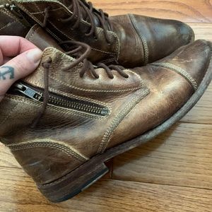 Bed | Stu genuine leather aged dark brown boots